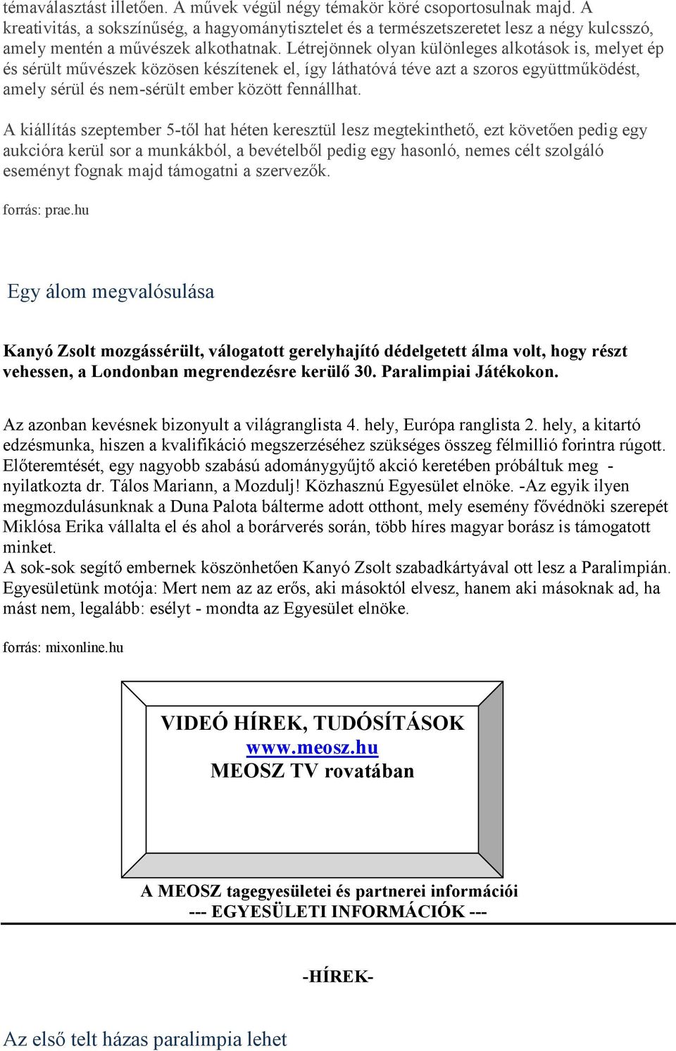 Létrejönnek olyan különleges alkotások is, melyet ép és sérült művészek közösen készítenek el, így láthatóvá téve azt a szoros együttműködést, amely sérül és nem-sérült ember között fennállhat.