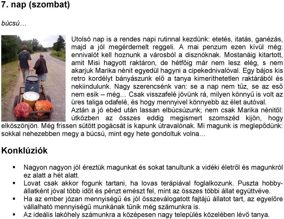 Mostanáig kitartott, amit Misi hagyott raktáron, de hétfőig már nem lesz elég, s nem akarjuk Marika nénit egyedül hagyni a cipekednivalóval.