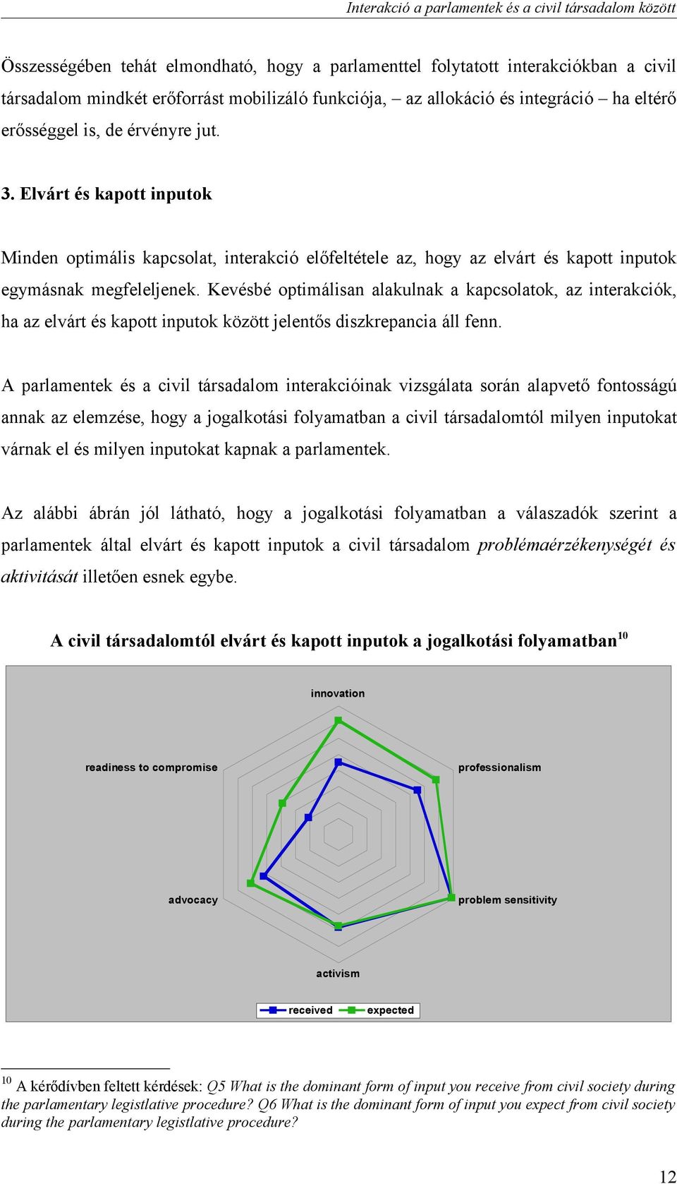 Kevésbé optimálisan alakulnak a kapcsolatok, az interakciók, ha az elvárt és kapott inputok között jelentős diszkrepancia áll fenn.