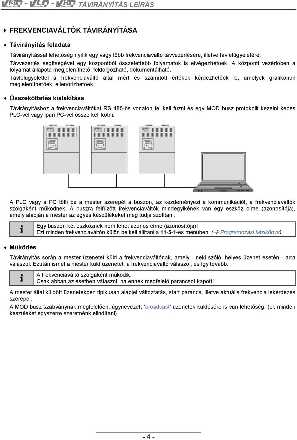 Távfelügyelettel a frekvenciaváltó által mért és számított értékek kérdezhetőek le, amelyek grafikonon megjeleníthetőek, ellenőrizhetőek.