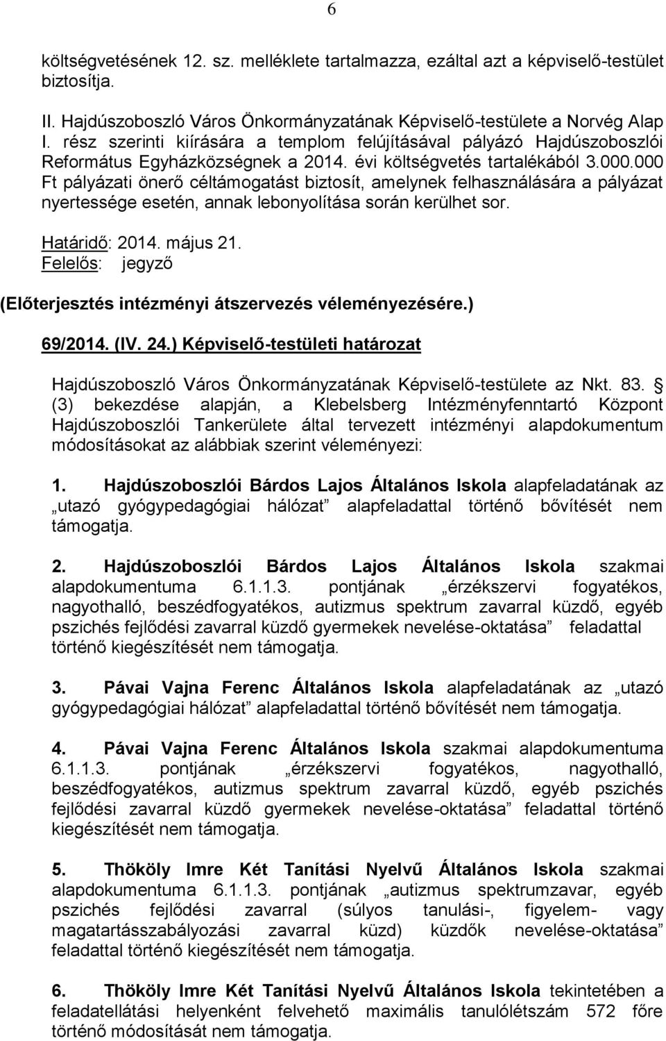 000 Ft pályázati önerő céltámogatást biztosít, amelynek felhasználására a pályázat nyertessége esetén, annak lebonyolítása során kerülhet sor. Határidő: 2014. május 21.