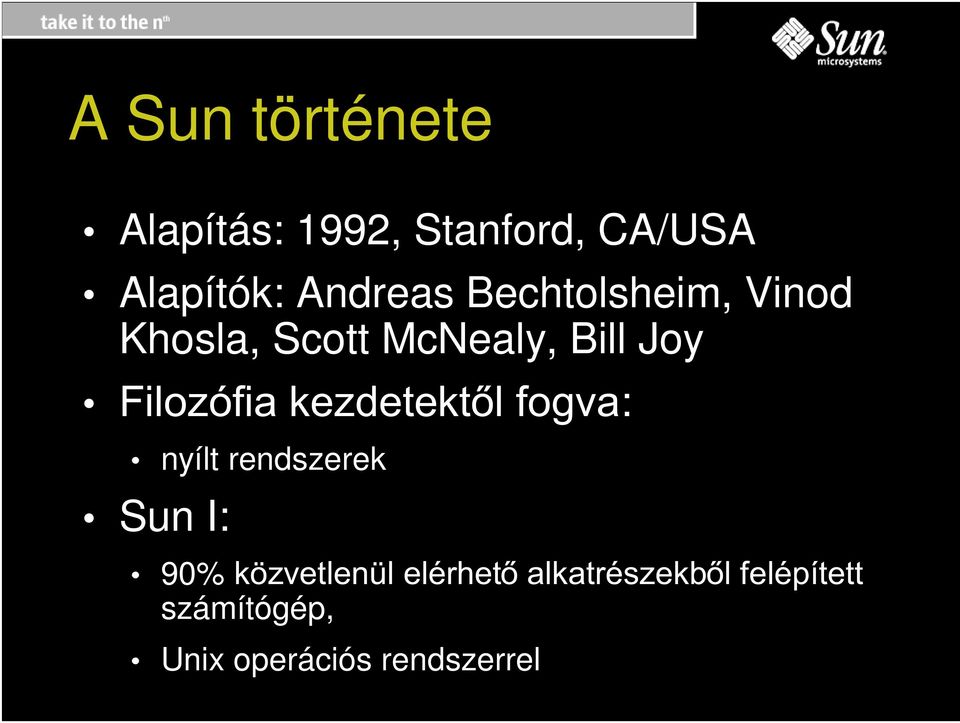 )LOR]yILDNH]GHWHNWOIRJYD: Sun I: nyílt rendszerek 90% N ]YHWOHQ