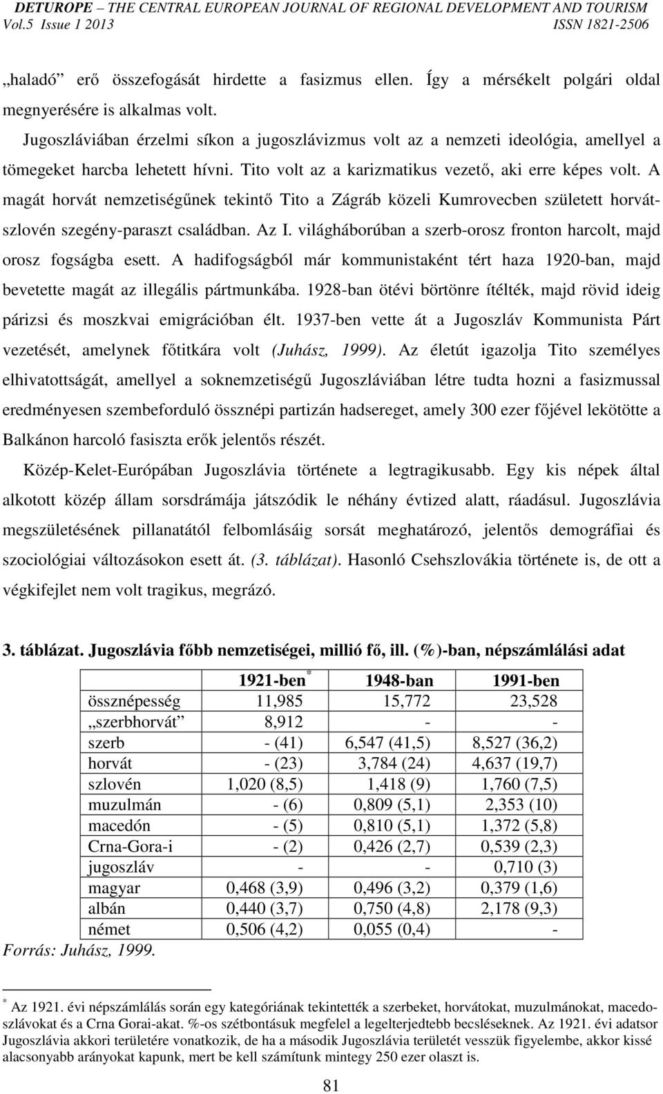 A magát horvát nemzetiségűnek tekintő Tito a Zágráb közeli Kumrovecben született horvátszlovén szegény-paraszt családban. Az I. világháborúban a szerb-orosz fronton harcolt, majd orosz fogságba esett.