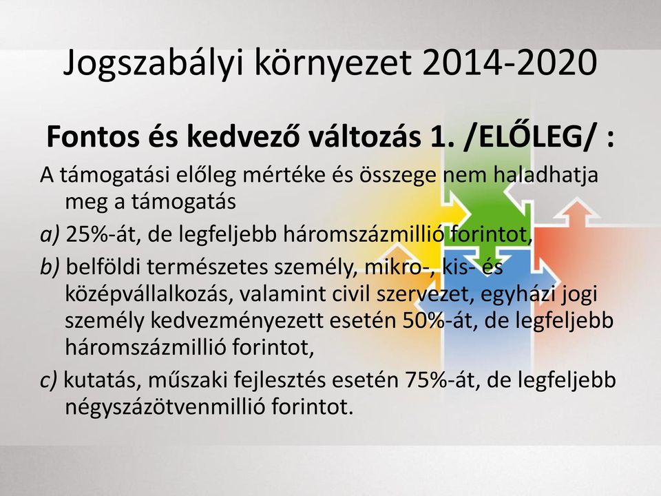 háromszázmillió forintot, b) belföldi természetes személy, mikro-, kis- és középvállalkozás, valamint civil