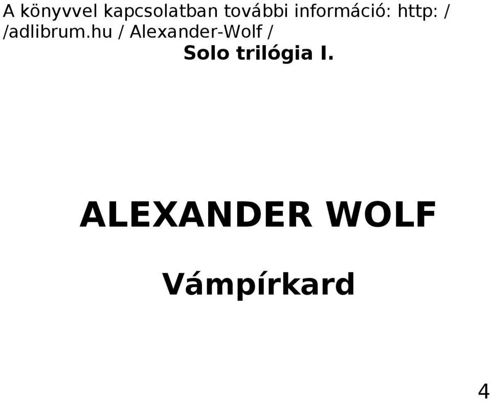 hu / Alexander-Wolf / Solo