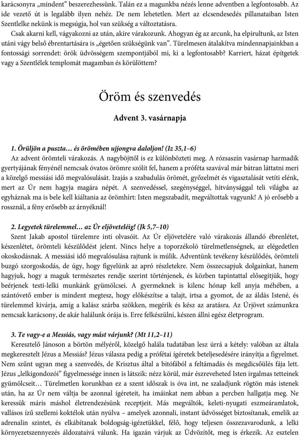 Ahogyan ég az arcunk, ha elpirultunk, az Isten utáni vágy belső ébrentartására is égetően szükségünk van.