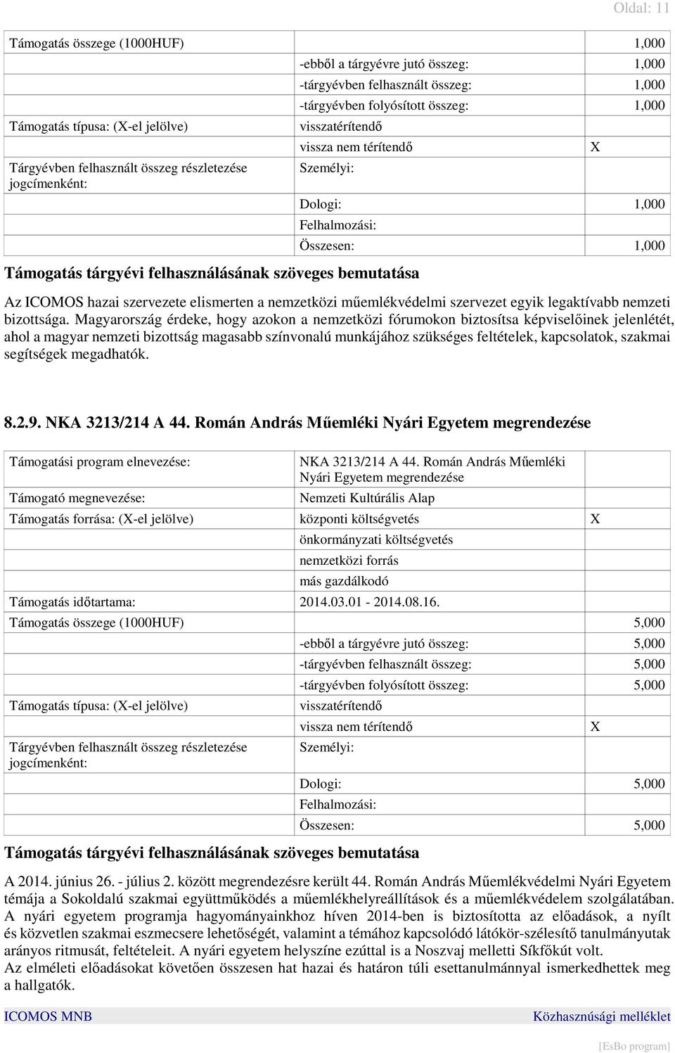 Magyarország érdeke, hogy azokon a nemzetközi fórumokon biztosítsa képviselıinek jelenlétét, ahol a magyar nemzeti bizottság magasabb színvonalú munkájához szükséges feltételek, kapcsolatok, szakmai