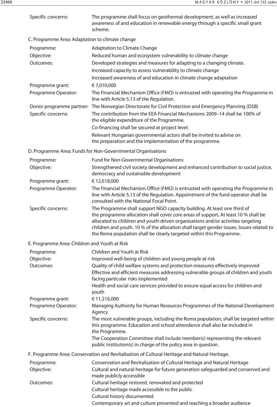 Programme Area: Adaptation to climate change Programme: Adaptation to Climate Change Objective: Reduced human and ecosystem vulnerability to climate change Outcomes: Developed strategies and measures