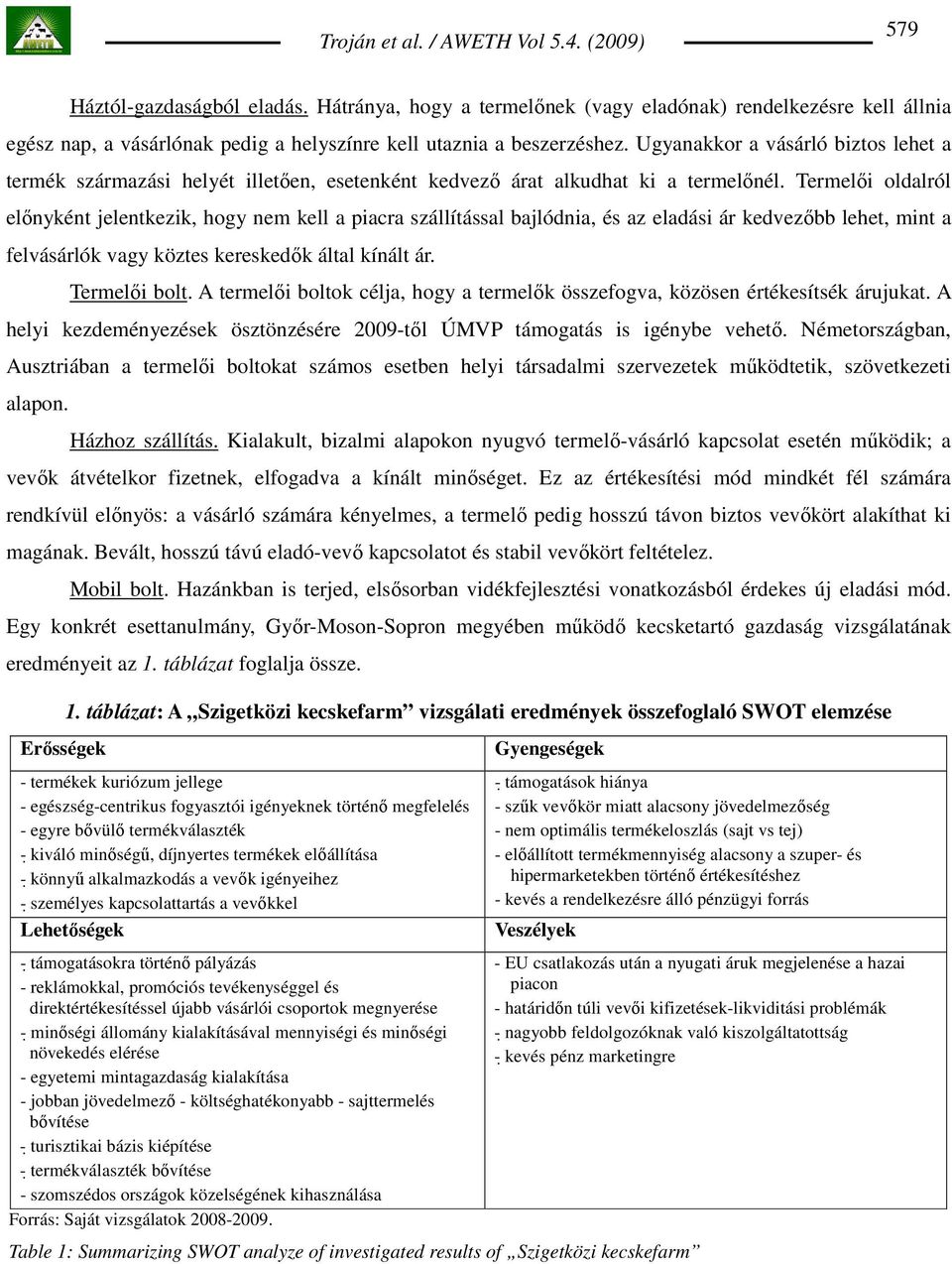 Termelıi oldalról elınyként jelentkezik, hogy nem kell a piacra szállítással bajlódnia, és az eladási ár kedvezıbb lehet, mint a felvásárlók vagy köztes kereskedık által kínált ár. Termelıi bolt.