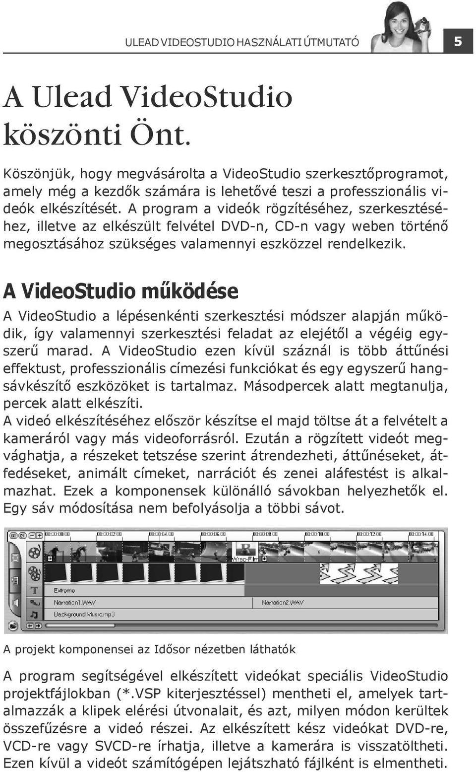 A program a videók rögzítéséhez, szerkesztéséhez, illetve az elkészült felvétel DVD-n, CD-n vagy weben történő megosztásához szükséges valamennyi eszközzel rendelkezik.