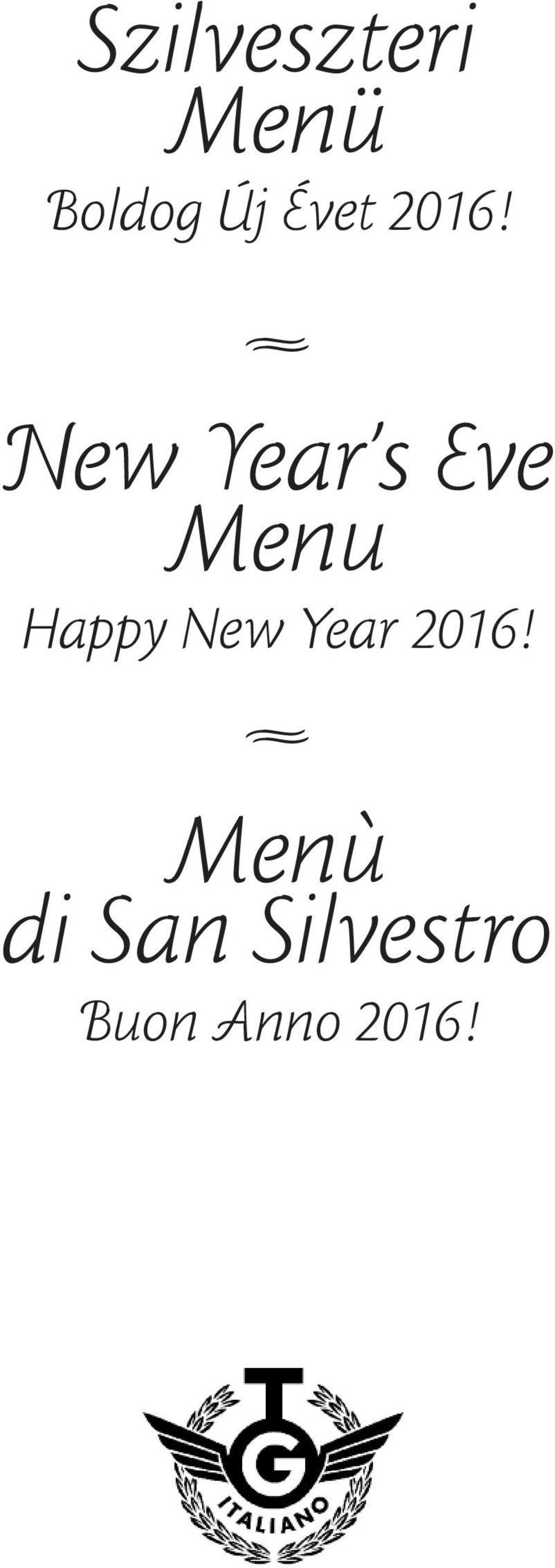 New Year s Eve Menu Happy New