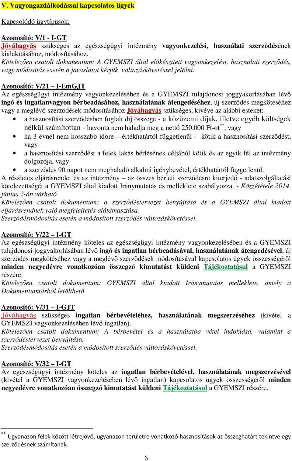 Azonosító: V/21 I-EmGJT Az egészségügyi intézmény vagyonkezelésében és a GYEMSZI tulajdonosi joggyakorlásában lévő ingó és ingatlanvagyon bérbeadásához, használatának átengedéséhez, új szerződés