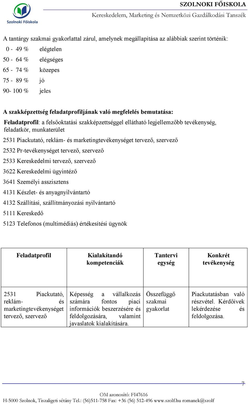 szervező 2532 Pr-tevékenységet tervező, szervező 2533 Kereskedelmi tervező, szervező 3622 Kereskedelmi ügyintéző 3641 Személyi asszisztens 4131 Készlet- és anyagnyilvántartó 4132 Szállítási,