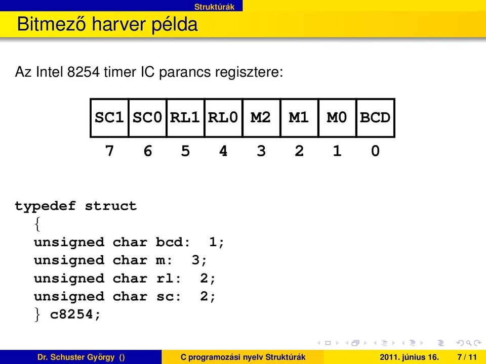 bcd: 1; unsigned char m: 3; unsigned char rl: 2; unsigned char sc: 2; }