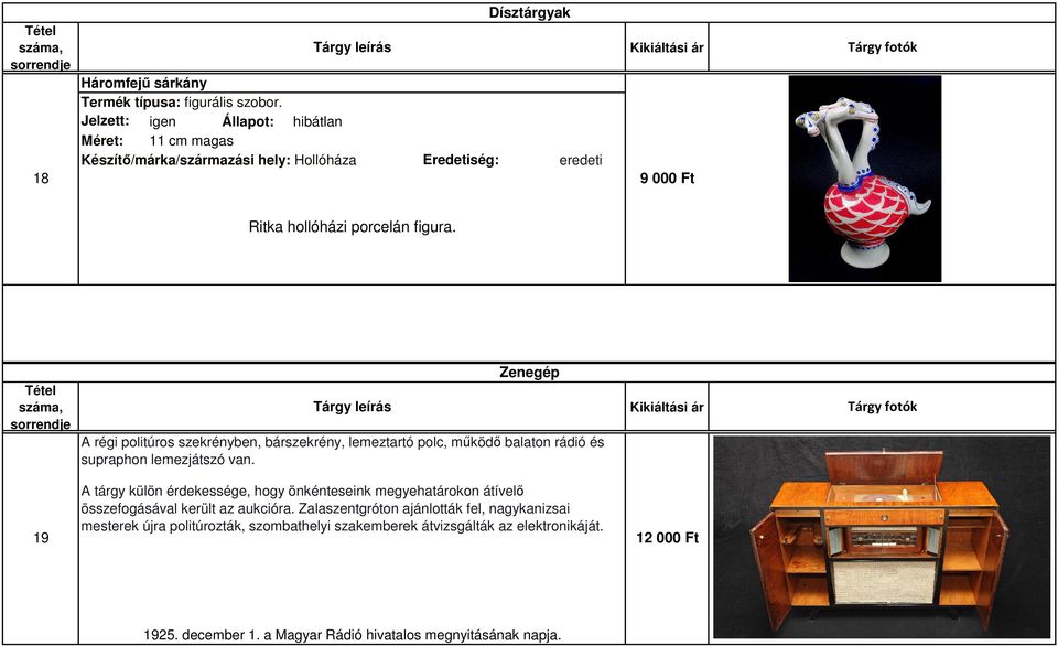 Tétel Zenegép A régi politúros szekrényben, bárszekrény, lemeztartó polc, működő balaton rádió és supraphon lemezjátszó van.