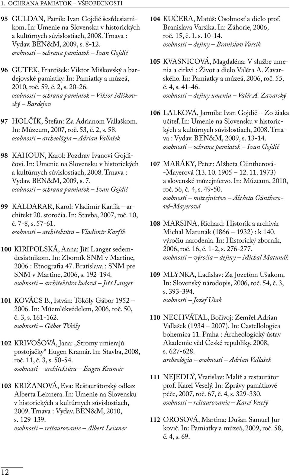 osobnosti ochrana pamiatok Viktor Miškovský Bardejov 97 HOLČÍK, Štefan: Za Adrianom Vallaškom. In: Múzeum, 2007, roč. 53, č. 2, s. 58.
