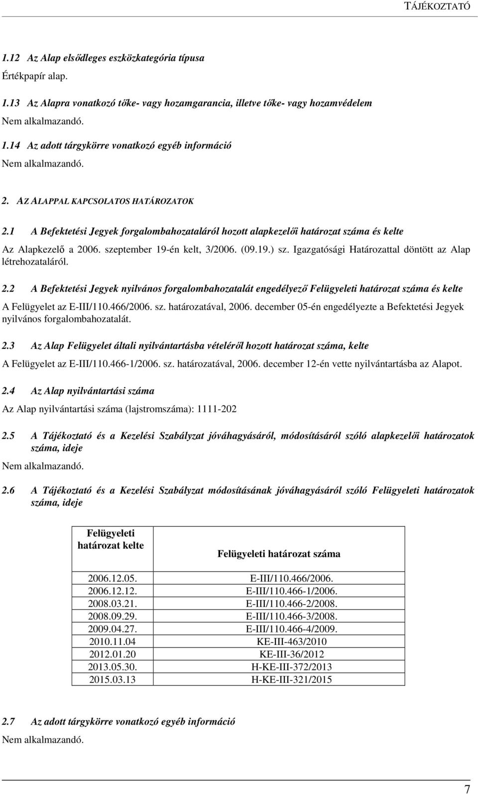 szeptember 19-én kelt, 3/2006. (09.19.) sz. Igazgatósági Határozattal döntött az Alap létrehozataláról. 2.