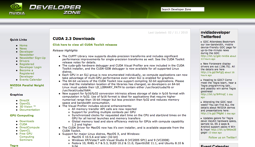 ( 32 ) CUDA letöltések http://developer.nvidia.