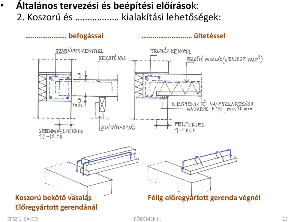 ÃpÃletszerkezettan 1 fÃdÃmek ii. hagyomÃnyos fÃdÃmek, gerendÃs ...