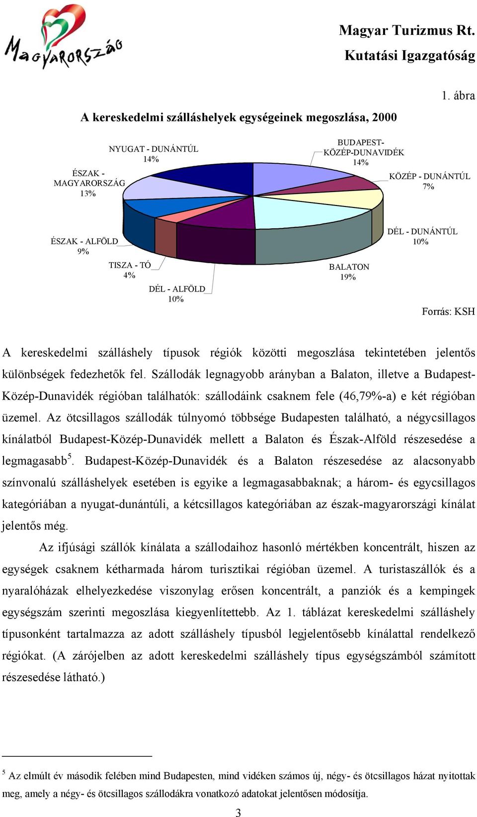 szálláshely típusok régiók közötti megoszlása tekintetében jelentős különbségek fedezhetők fel.