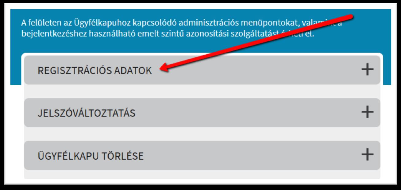 Regisztrációs adatok menüpont Az E-mail cím mezőben módosítsa a