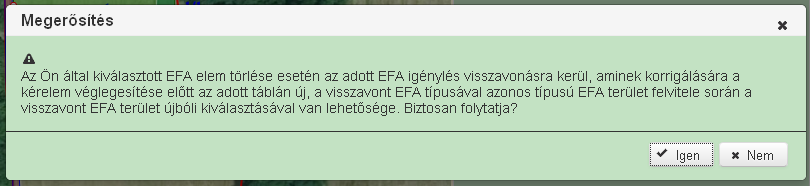 Az adategyeztető-adatváltozás bizonylaton a tábla rajzának törlése esetén a táblához tartozó