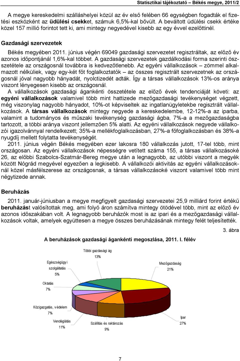 június végén 69049 gazdasági szervezetet regisztráltak, az előző év azonos időpontjánál 1,6%-kal többet.