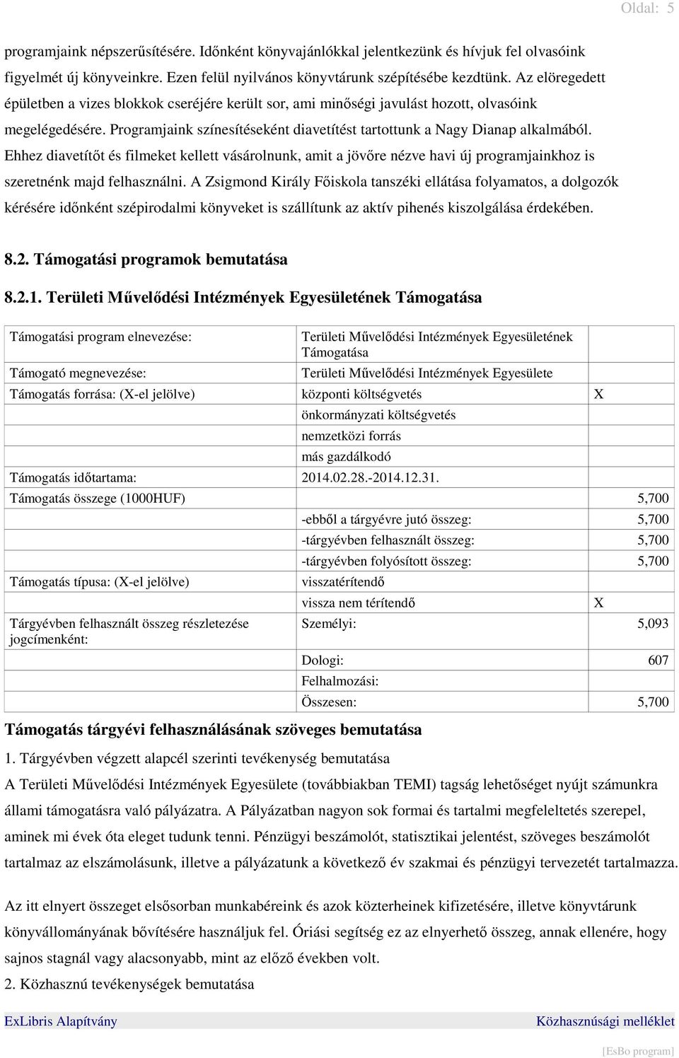 Ehhez diavetítőt és filmeket kellett vásárolnunk, amit a jövőre nézve havi új programjainkhoz is szeretnénk majd felhasználni.