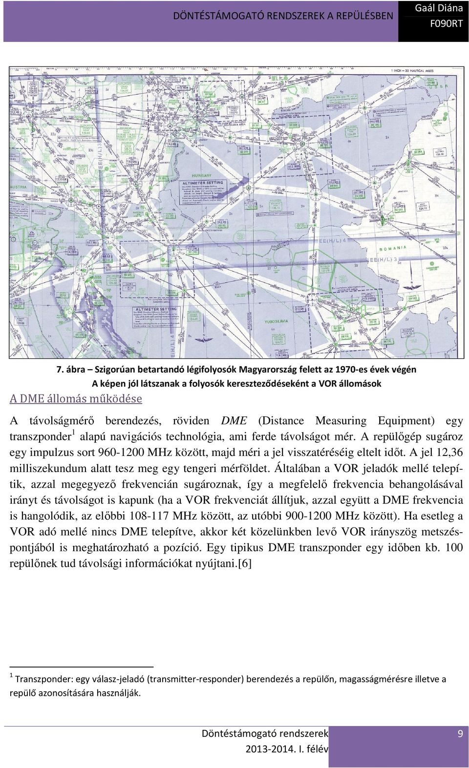 A repülőgép sugároz egy impulzus sort 960-1200 MHz között, majd méri a jel visszatéréséig eltelt időt. A jel 12,36 milliszekundum alatt tesz meg egy tengeri mérföldet.