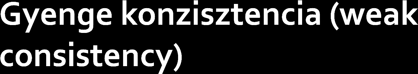 A rendszer nem garantálja, hogy az írást követő olvasások a legutoljára beírt adatot érik el.