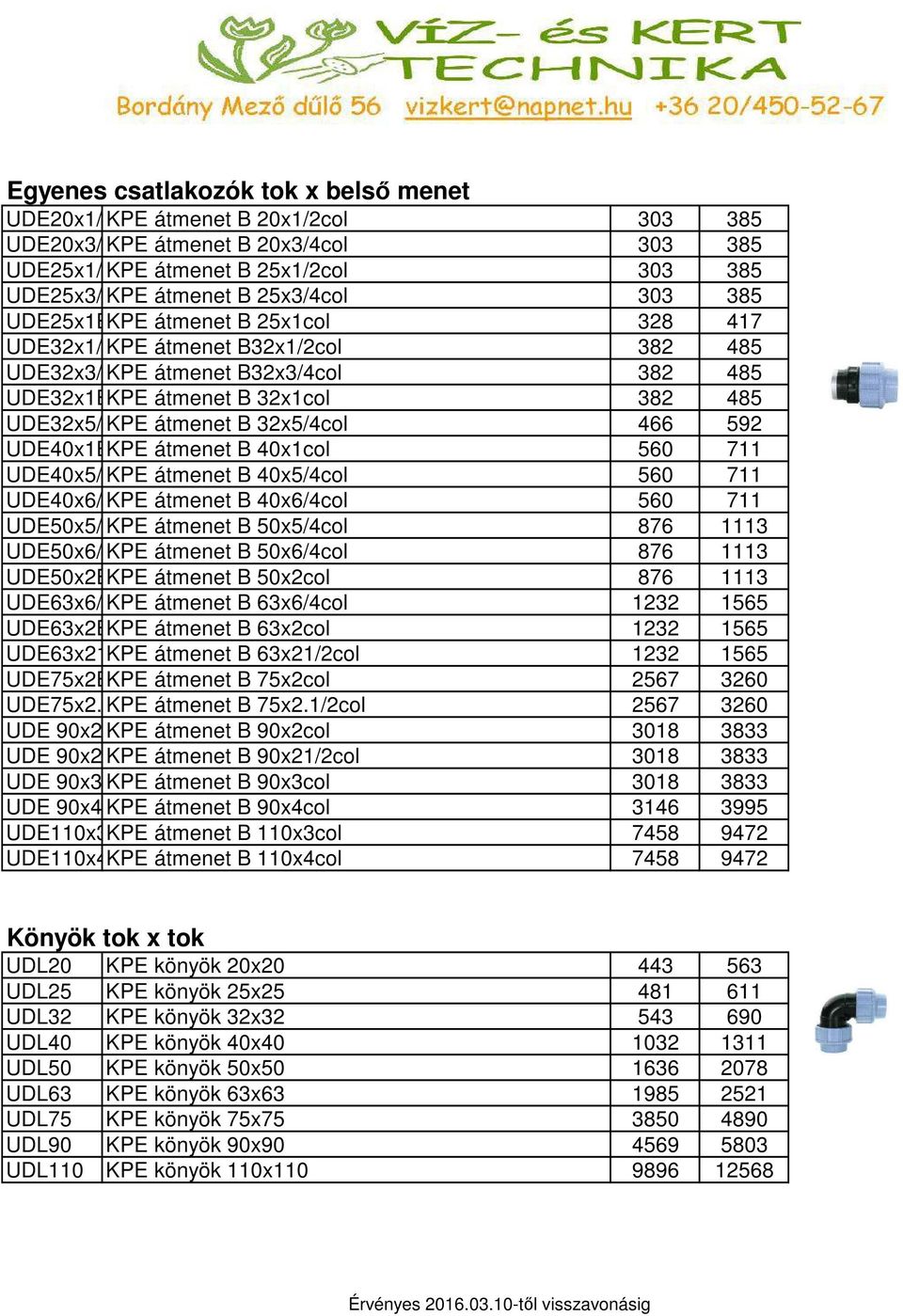 592 UDE40x1BKPE átmenet B 40x1col 560 711 UDE40x5/ KPE átmenet B 40x5/4col 560 711 UDE40x6/ KPE átmenet B 40x6/4col 560 711 UDE50x5/ KPE átmenet B 50x5/4col 876 1113 UDE50x6/ KPE átmenet B 50x6/4col