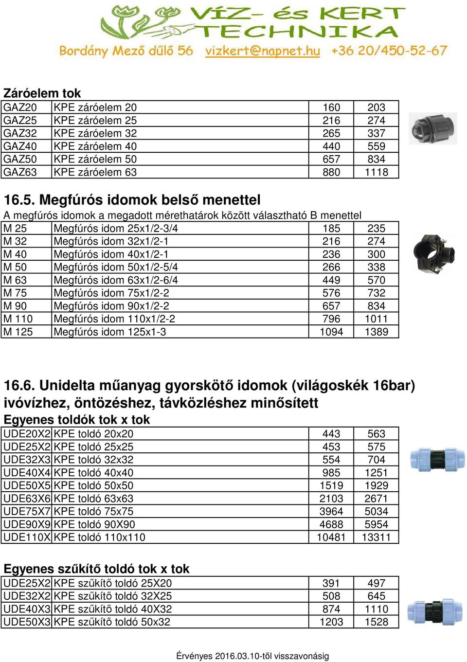 216 274 GAZ32 KPE záróelem 32 265 