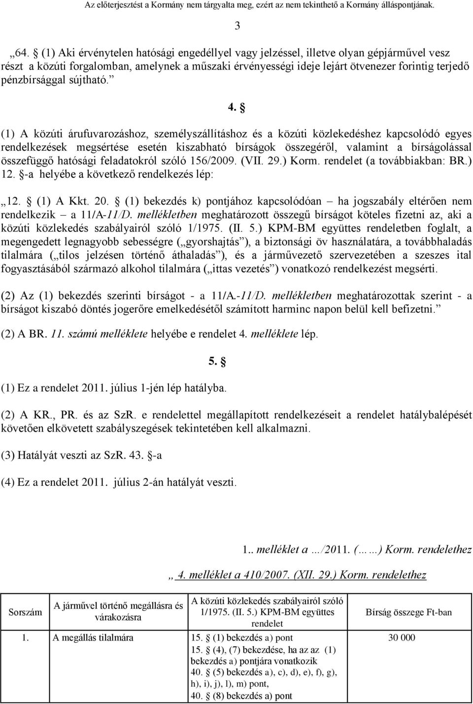 (1) A közúti árufuvarozáshoz, személyszállításhoz és a közúti közlekedéshez kapcsolódó egyes rendelkezések megsértése esetén kiszabható bírságok összegéről, valamint a bírságolással összefüggő