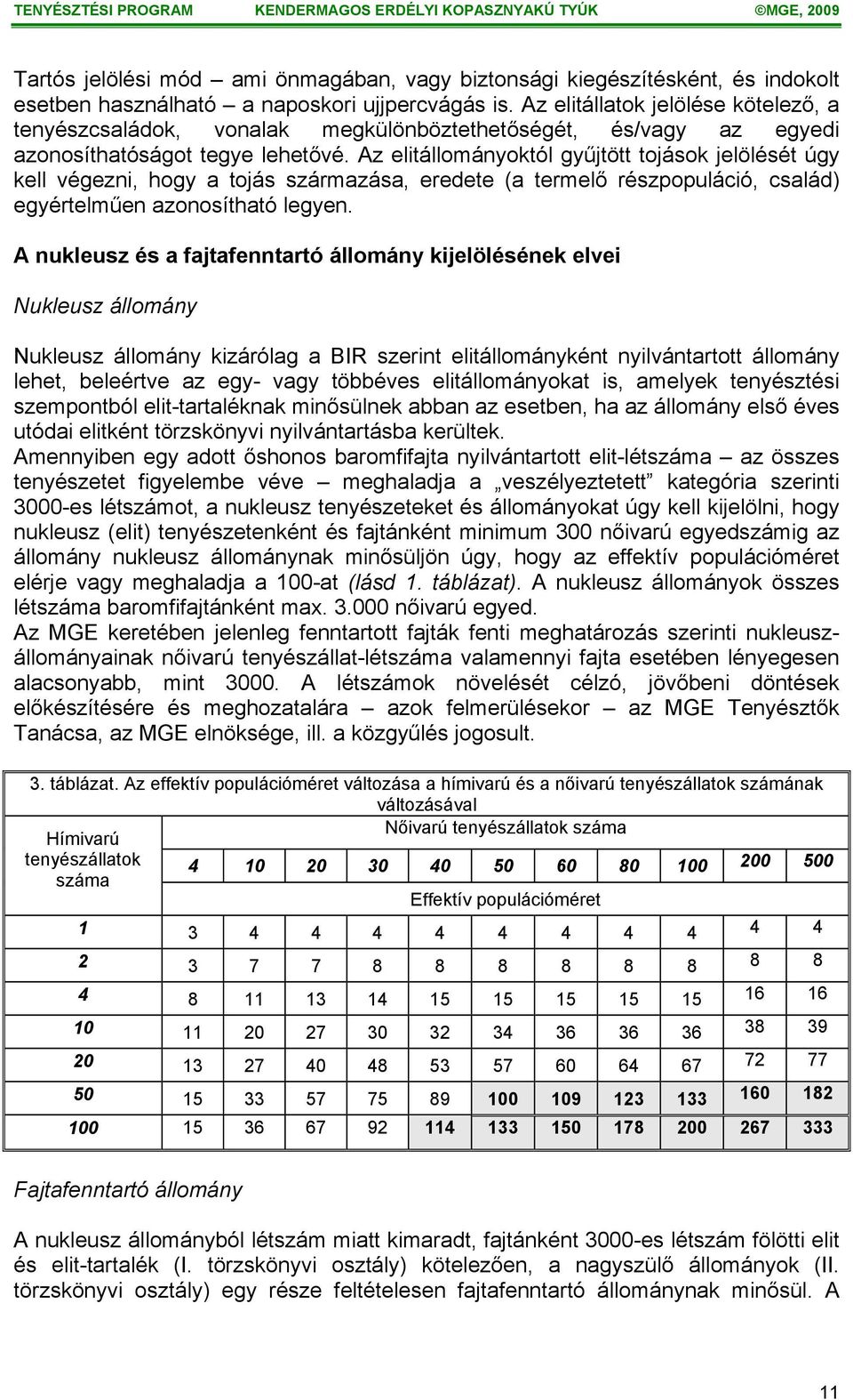 Az elitállományoktól gyűjtött tojások jelölését úgy kell végezni, hogy a tojás származása, eredete (a termelő részpopuláció, család) egyértelműen azonosítható legyen.