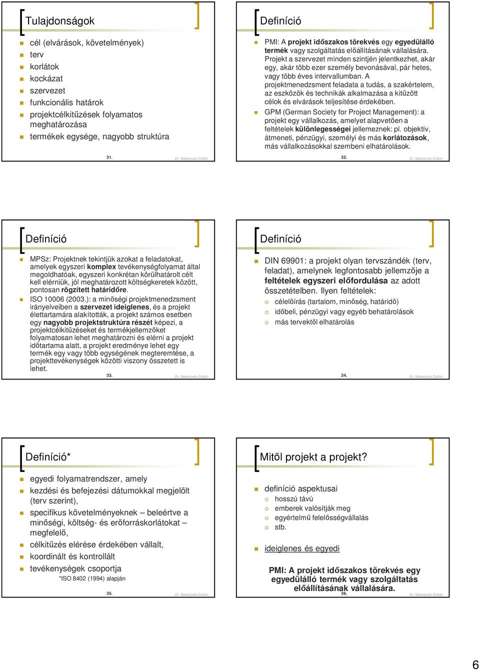 Projekt a szervezet minden szintjén jelentkezhet, akár egy, akár több ezer személy bevonásával, pár hetes, vagy több éves intervallumban.