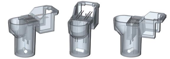 Multiplate rendszer Teszt cella (küvetta) technológia Eldobható vizsgálati cella beépített érzékelővel és PTFEbevonatú