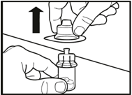 lépés: Az injekciós üveg adapter csatlakoztatása a port tartalmazó injekciós üveghez Vegye elő az egyik becsomagolt injekciós üveg adaptert. Fogja erősen a buborékcsomagolást.