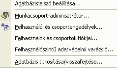 Az ESZKÖZÖK menü OFFICE CSATOLÁSOK parancsa alatt kattintsunk az ANALIZÁLÁS MS EXCELLEL parancsra. A kimenet Microsoft Excel fájlként (.xls) az Access mappájában kerül mentésre.