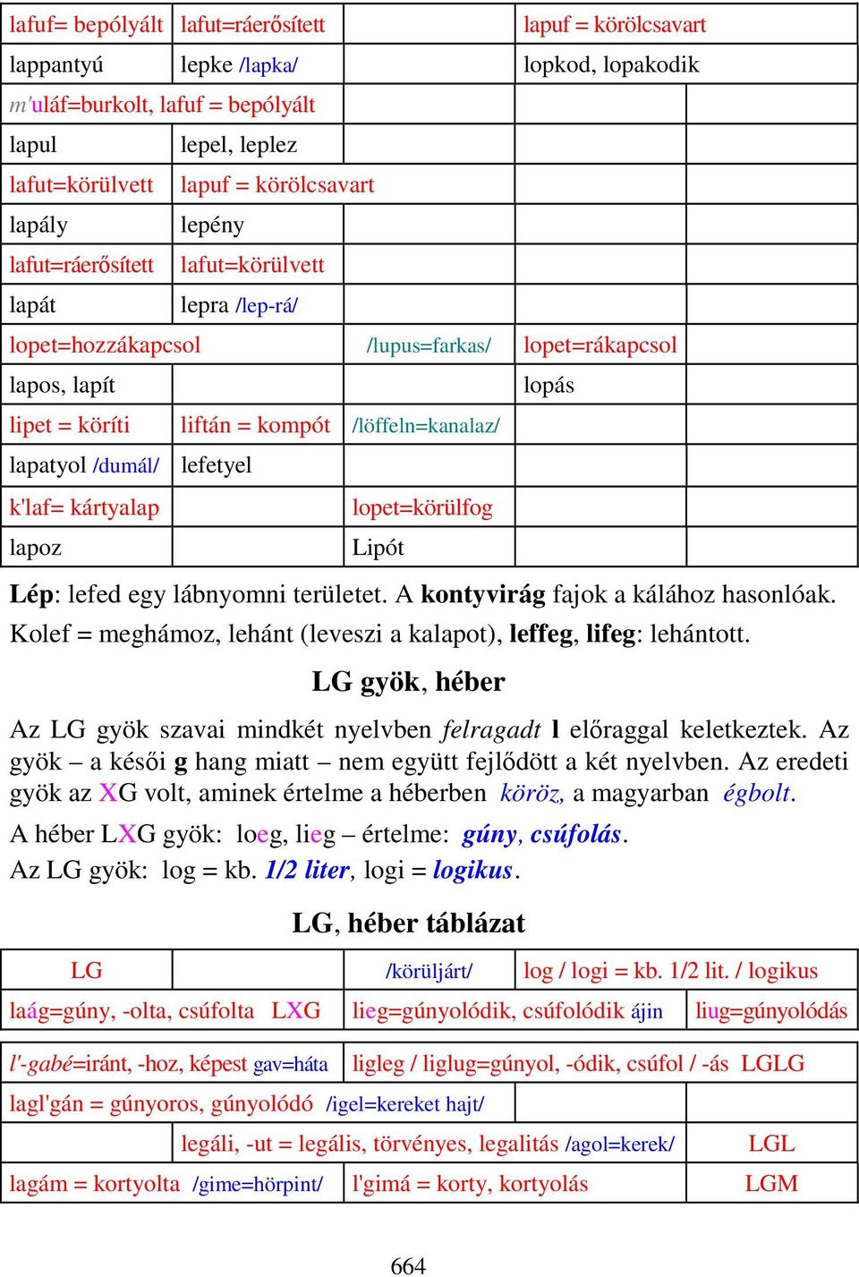 lefetyel k'laf= kártyalap lapoz lopet=körülfog Lipót Lép: lefed egy lábnyomni területet. A kontyvirág fajok a kálához hasonlóak. Kolef = meghámoz, lehánt (leveszi a kalapot), leffeg, lifeg: lehántott.