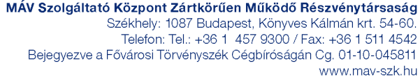 BESZERZÉSI ÉS LOGISZTIKAI ÜZLETÁG VASÚTI ÉS VÁLLALAT-ÜZEMELTETÉSI DIVÍZIÓ 14897-1/2015/SZK A j á n l a t i f e l h í v á s a MÁV Létesítményüzemeltető és Vasútőr Kft.