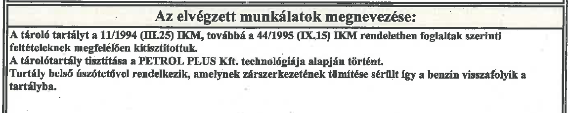 Előzmények Komárom Telep 5014 jelű földfeletti állóhengeres, külső merev és belső úszó tetővel rendelkező acéltartály szerkezeti vizsgálatát megelőző tartály tisztítás elvégzésekor egyértelmű