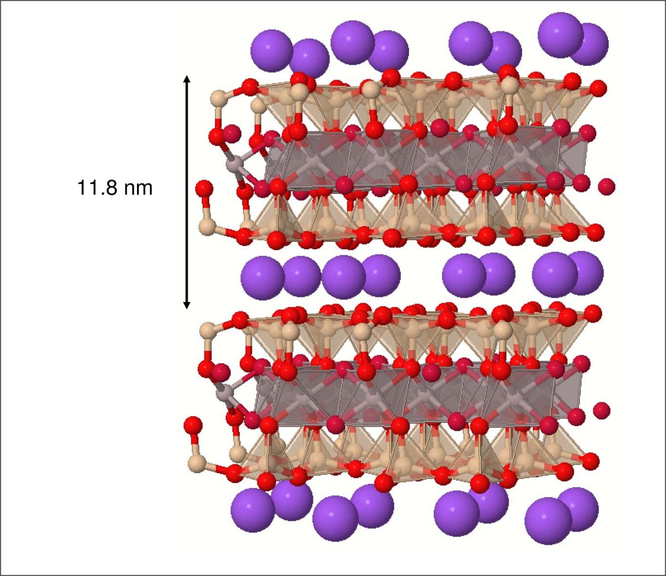 6 8 MONTMORILLONIT d(001): 11,8 Å Lecserélendő kation: K +, Na +, Ca 2+, Mg 2+ R 4 N + T O