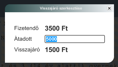 A kosár alján a fizetendő összeg növekszik. A Töröl (DELETE) gombbal ki lehet venni az utolsó kosárba került jegyet. A kosár a jegyeket ábécé sorrendben jeleníti meg.