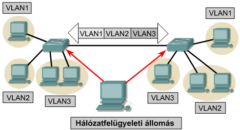 Statikus VLAN-ok Jellemzők A statikus VLAN-ok olyan portok egy kapcsolóban, melyeket statikusan egy VLAN-hoz rendelünk. A hálózati rendszergazda konfigurálja portról portra.