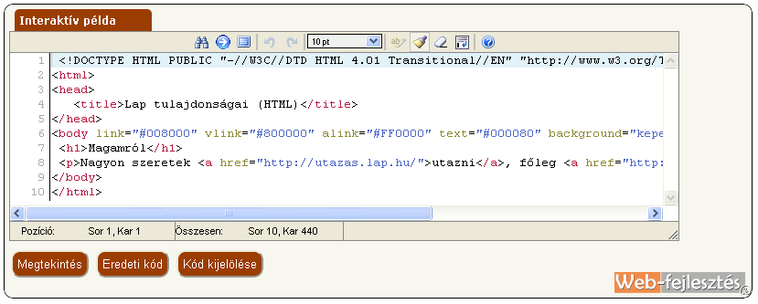 Interaktív példák Egy okosabb szerkesztőt