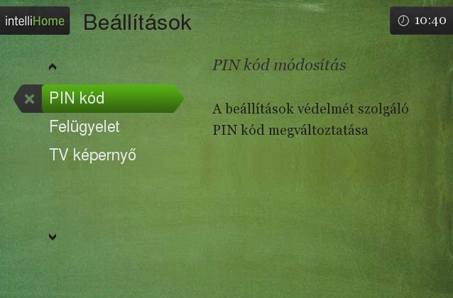 7.1 A PIN kód módosítása A helyes belépési kód megadása után lehetőség nyílik a PIN kód módosítására, ami a rendszer használatba vétel után közvetlenül, majd ezt követően bizonyos