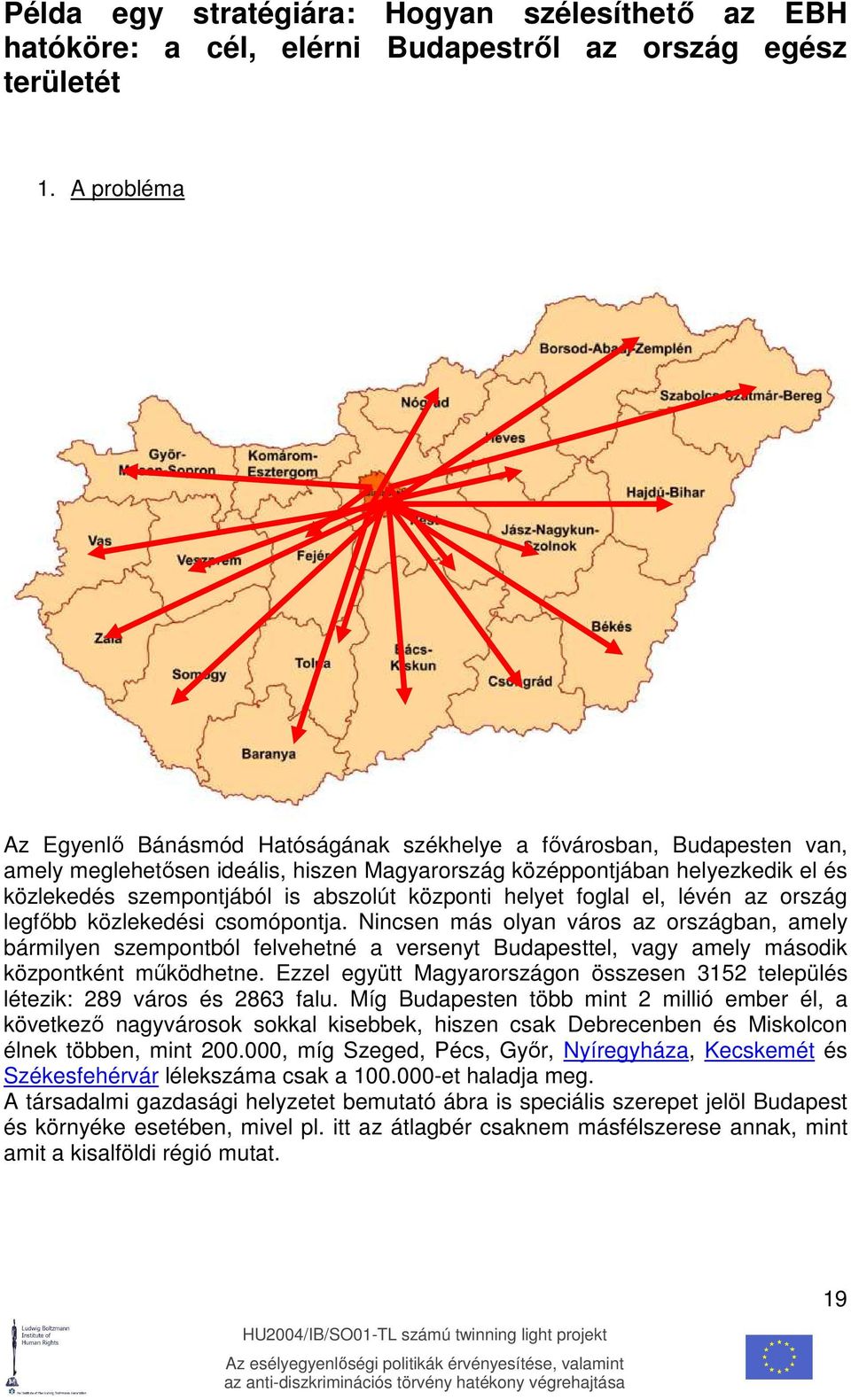 abszolút központi helyet foglal el, lévén az ország legfıbb közlekedési csomópontja.