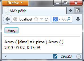 GET paraméterek 27 Kérésszöveg az URL-ben function ping() { var xhr = new XMLHttpRequest(); xhr.open('get', 'ping.php?alma=piros', true); xhr.