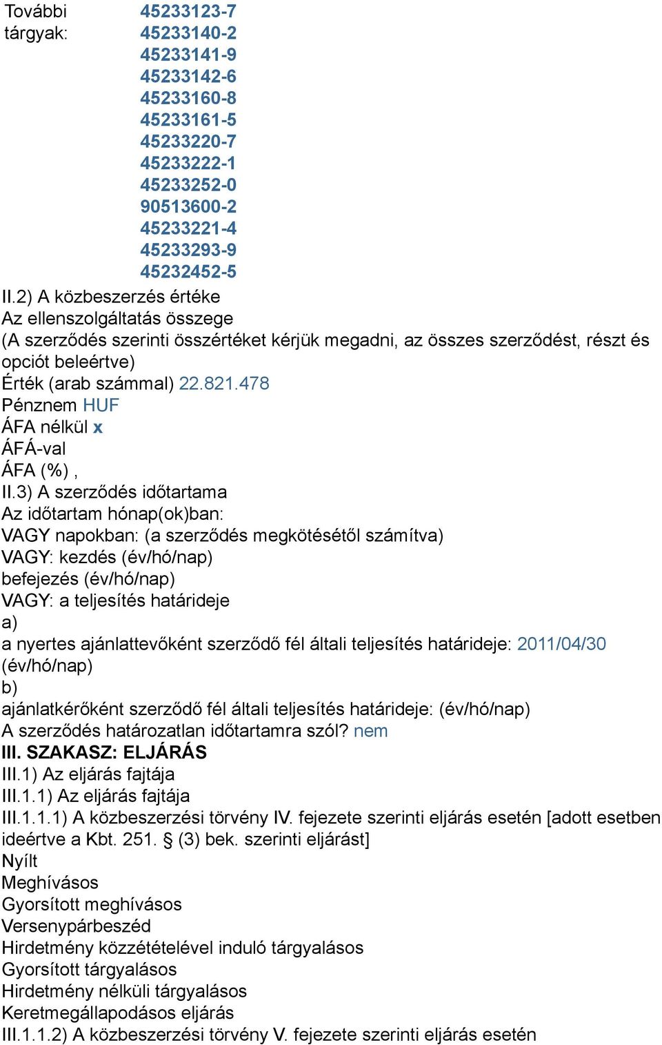 478 Pénznem HUF ÁFA nélkül x ÁFÁ-val ÁFA (%), II.