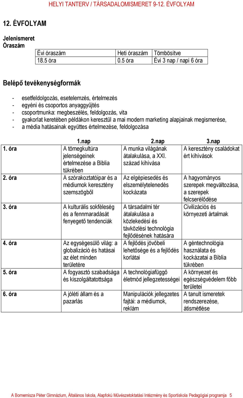 mai modern marketing alapjainak megismerése, - a média hatásainak együttes értelmezése, feldolgozása 1. óra A tömegkultúra jelenségeinek értelmezése a Biblia tükrében 2.